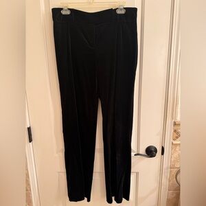 LOFT Black Straight-Leg Velvet Pants